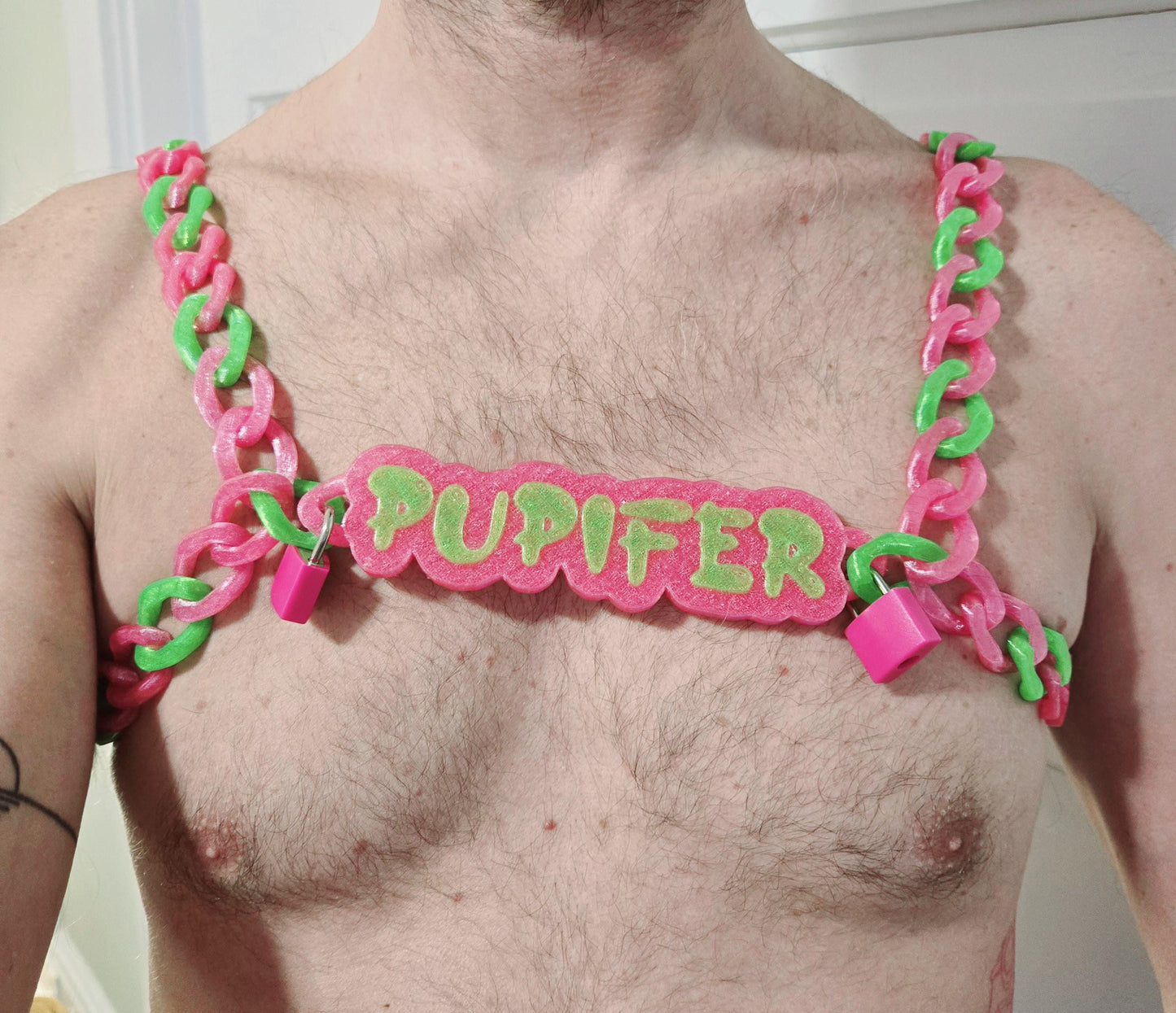 3D Printed Cuban Chain Harness with Matching Padlocks Pupifer's Paddles