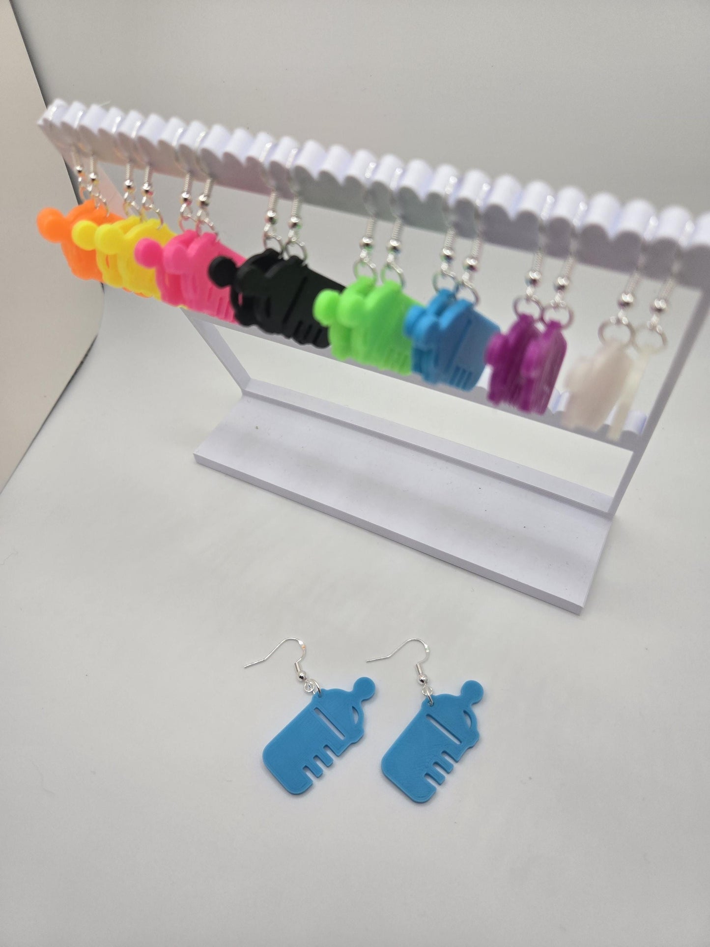 Neon Glow in the Dark Earrings | Festival Rave Jewelry | Quirky Statement Earrings | 3D Printed Plastic Dangle Earrings | Funky Gift Pupifer's Paddles