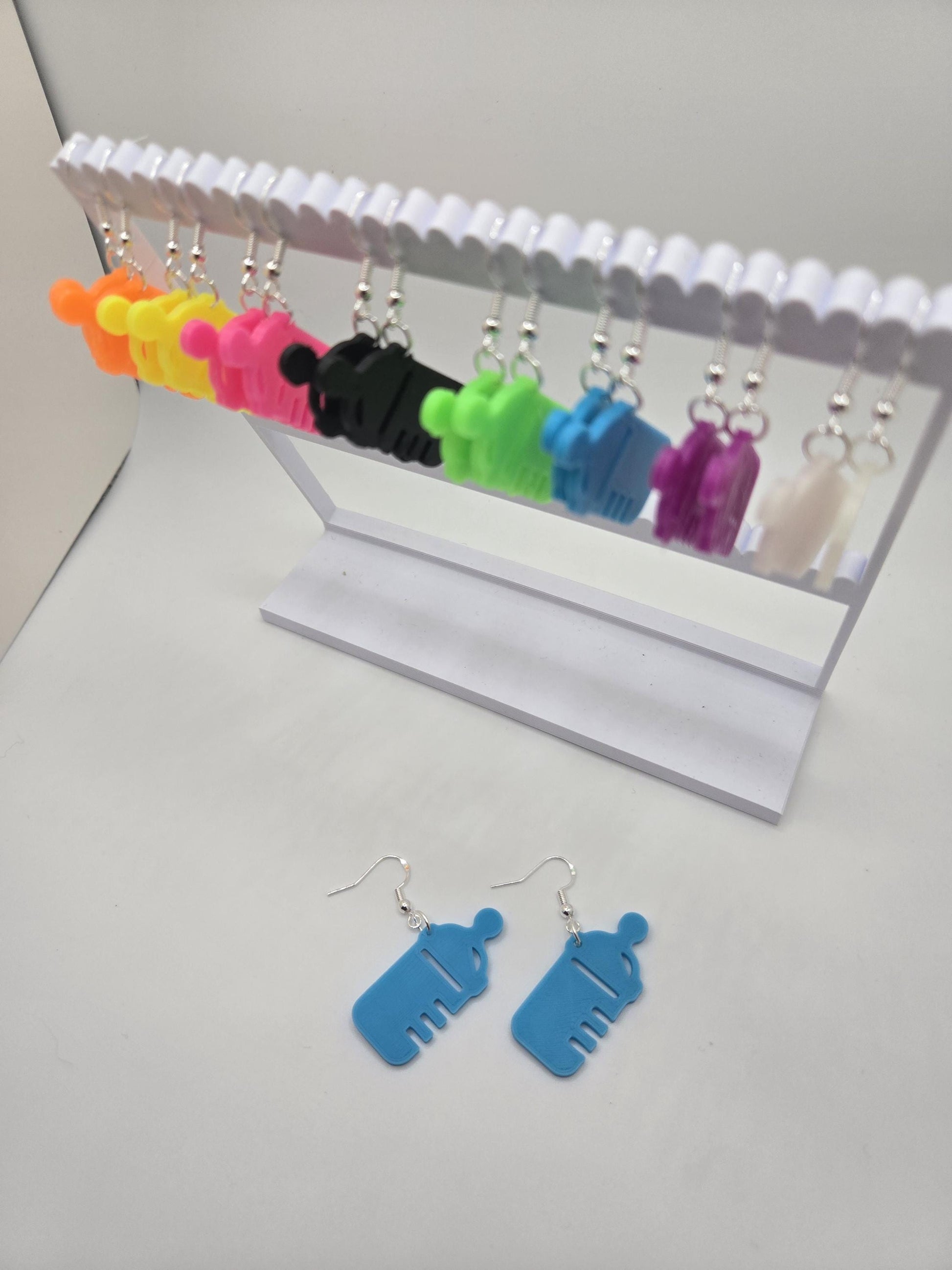 Neon Glow in the Dark Earrings | Festival Rave Jewelry | Quirky Statement Earrings | 3D Printed Plastic Dangle Earrings | Funky Gift Pupifer's Paddles