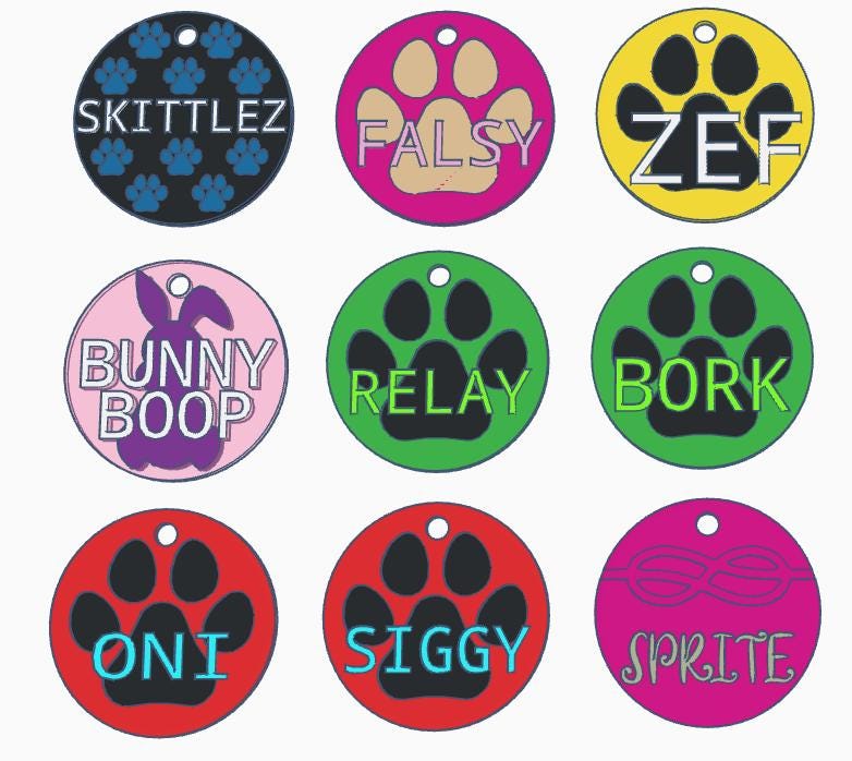 🐾 High Tech: 3D Printed Puppy Paw Name Badges (Includes NFC Chip) Pupifer's Paddles