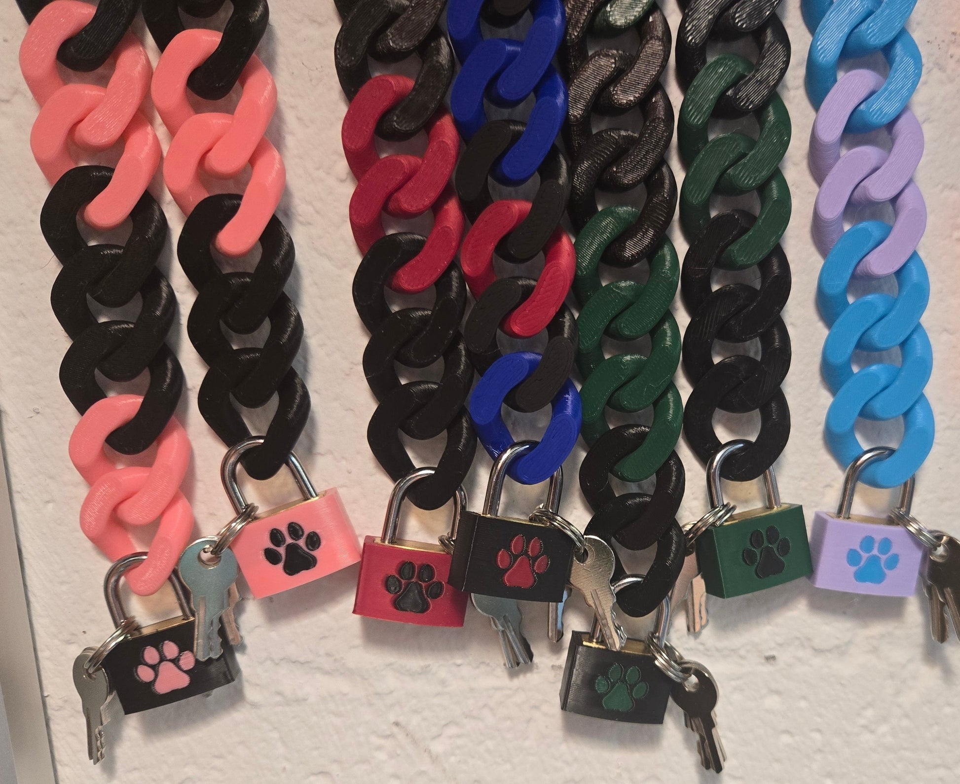 Fully Custom Cuban Chain Necklace/Collar with Matching Padlock – Colorful, Personalized, Durable, & Stylish Pupifer's Paddles