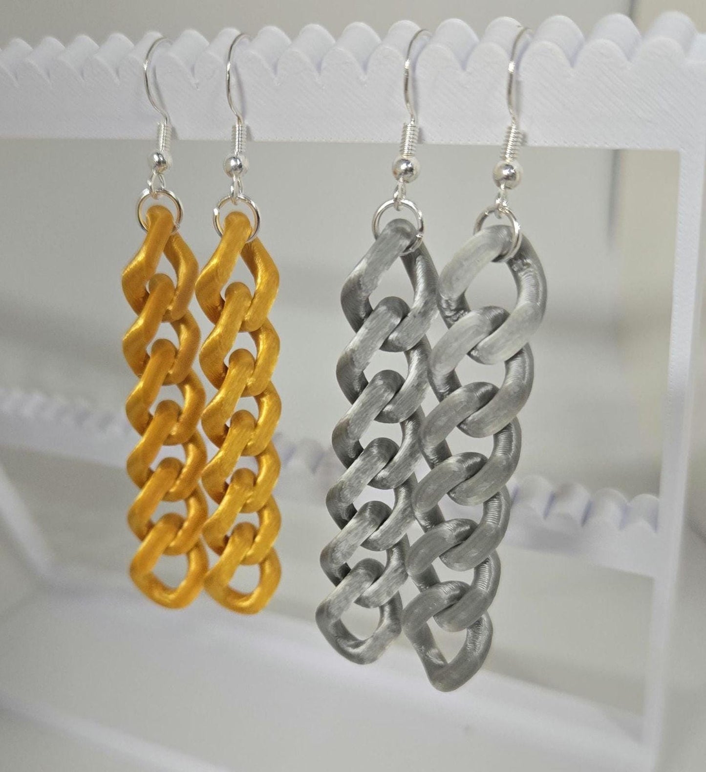 3D Printed Cuban Chain Earrings Pupifer's Paddles