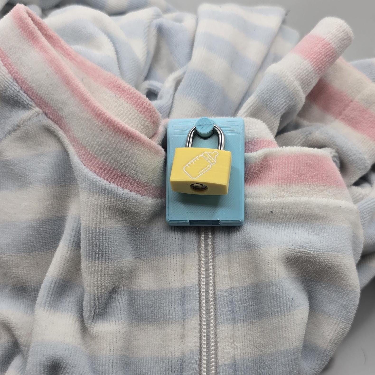 ABDL Zipper Lock for Footed PJs Adult Diaper Enforcement Device Pupifer's Paddles