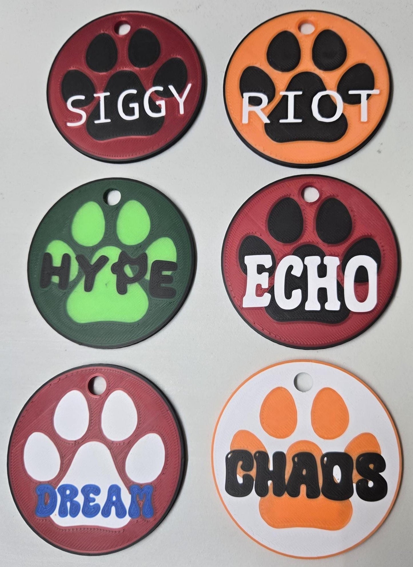 🐾 High Tech: 3D Printed Puppy Paw Name Badges (Includes NFC Chip) Pupifer's Paddles