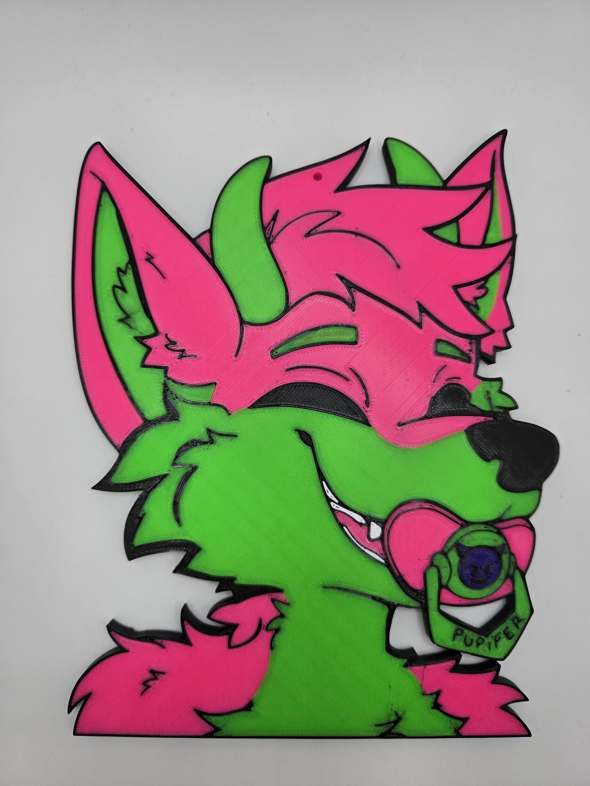 High-Tech 3D Printed Fursona Badge Pupifer's Paddles