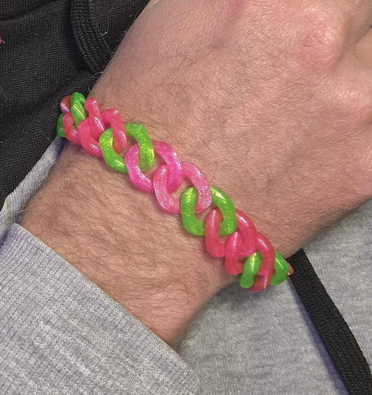 3D Printed Cuban Chain Bracelet – Colorful, Customizable, Durable & Stylish Pupifer's Paddles