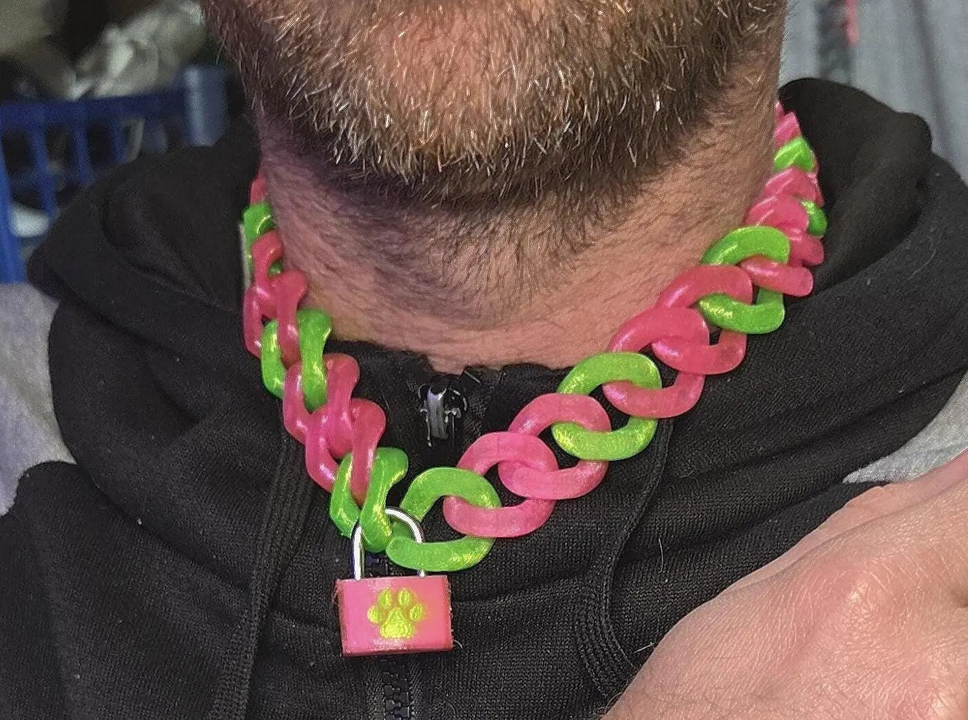 Cuban Chain Necklace/Collar with Matching Padlock – Colorful, Personalized, Durable, & Stylish Pupifer's Paddles