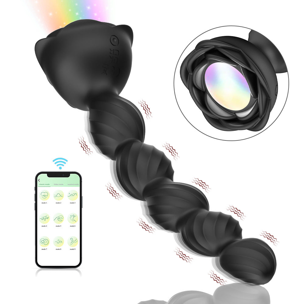 App-Controlled Vibrating LED Anal Beaded Plug – Remote Vibration Massager with Light-Up Feature Pupifer's Paddles