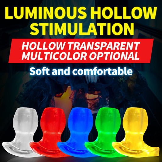 LED Luminous Anal Tunnel Plug – Light-Up Anal Hollow Butt Plug for Intense Glow Play Pupifer's Paddles