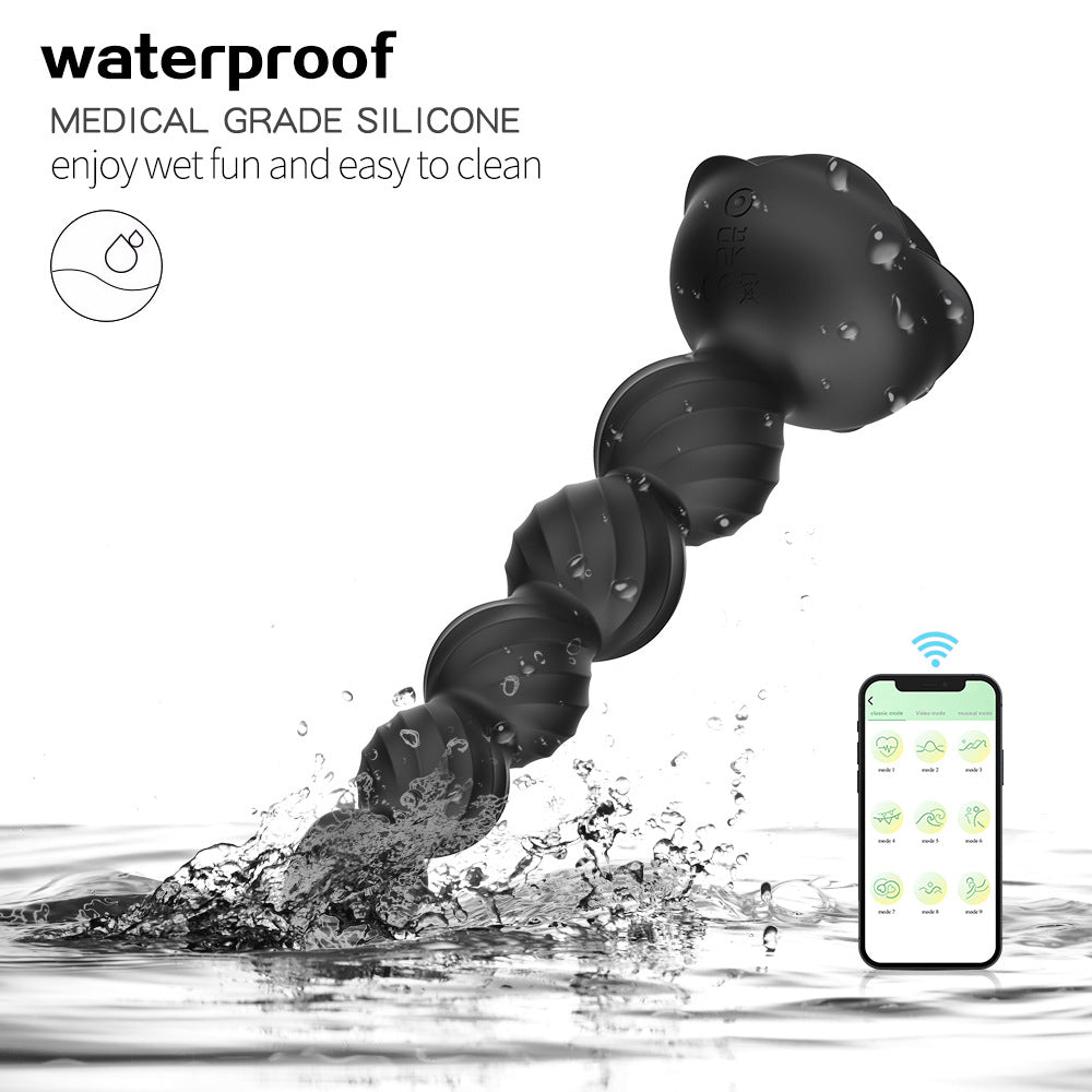 App-Controlled Vibrating LED Anal Beaded Plug – Remote Vibration Massager with Light-Up Feature Pupifer's Paddles