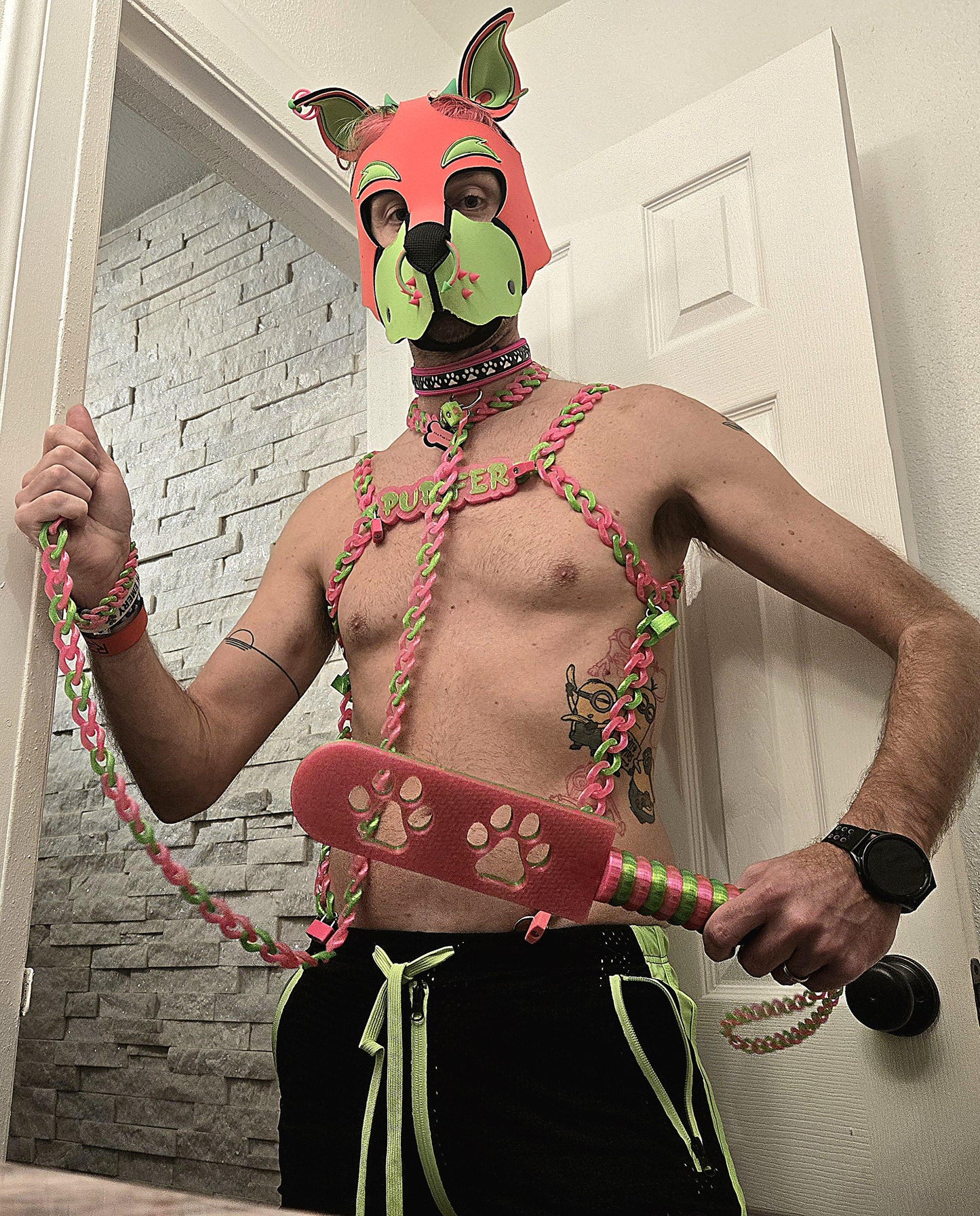 3D Printed Cuban Chain Harness with Matching Padlocks Pupifer's Paddles