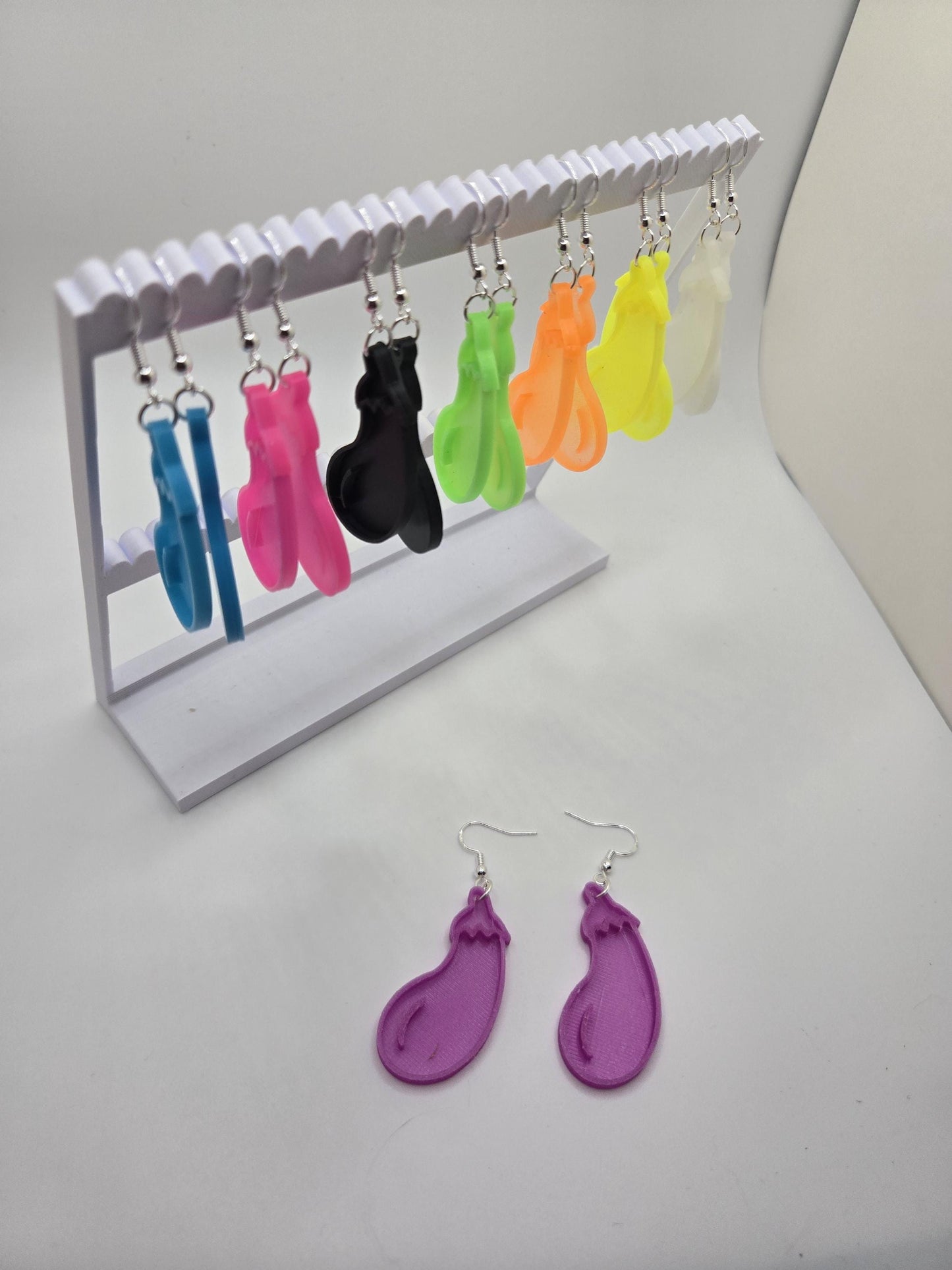 Neon Glow in the Dark Earrings | Festival Rave Jewelry | Quirky Statement Earrings | 3D Printed Plastic Dangle Earrings | Funky Gift Pupifer's Paddles