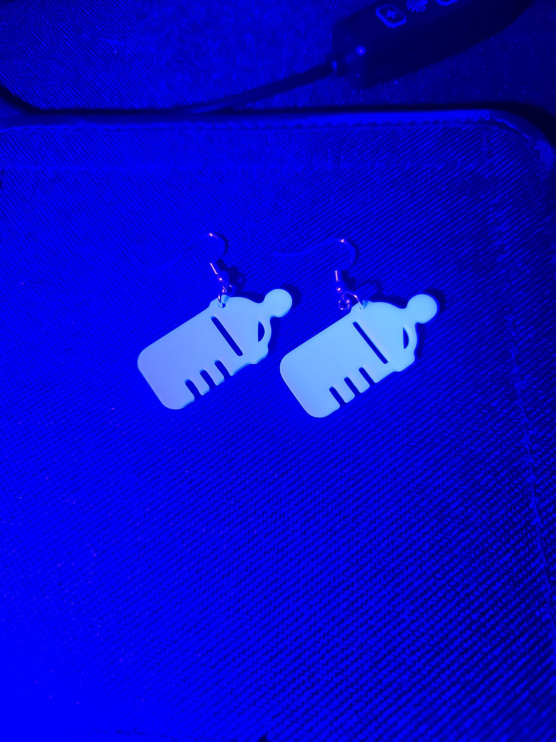 Neon Glow in the Dark Earrings | Festival Rave Jewelry | Quirky Statement Earrings | 3D Printed Plastic Dangle Earrings | Funky Gift Pupifer's Paddles